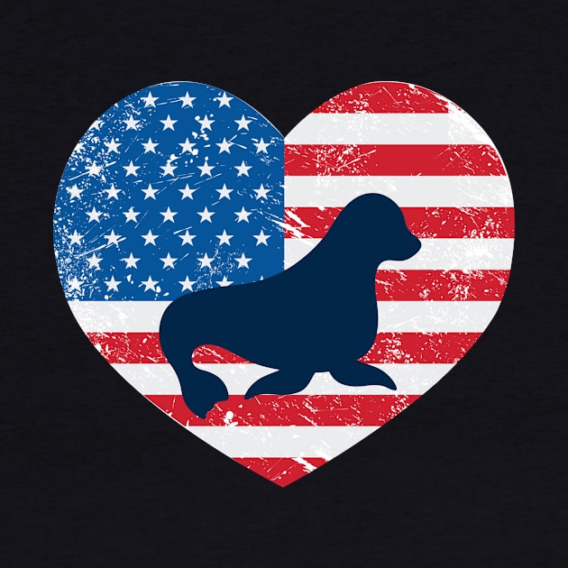 American Flag Heart Love Seal Usa Patriotic 4Th Of July by JaroszkowskaAnnass